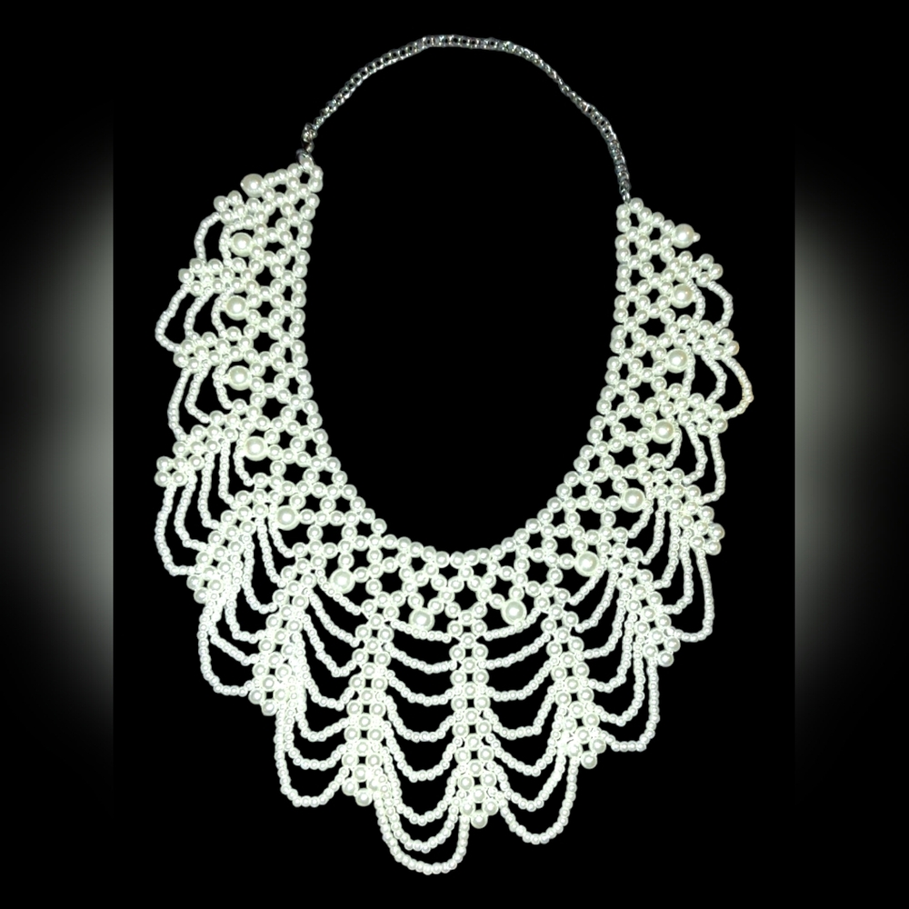 Elegant Faux Pearls Choker Collar Bead Necklace Bohemian Gothic Bridal - Picture 7 of 7